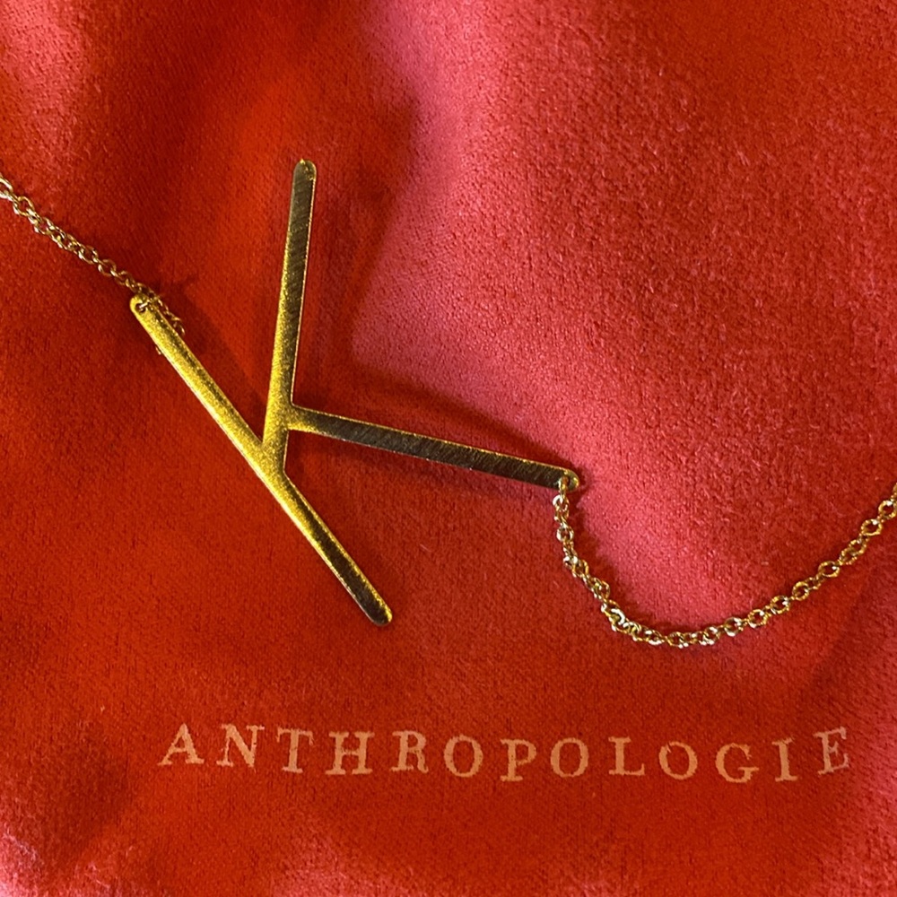 Anthropologie “K” initial necklace
